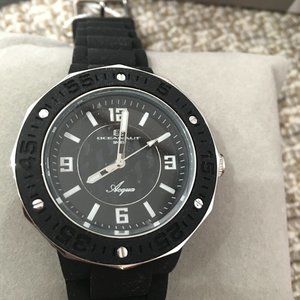Oceanaut Black & Silver Silicone Watch - NWT